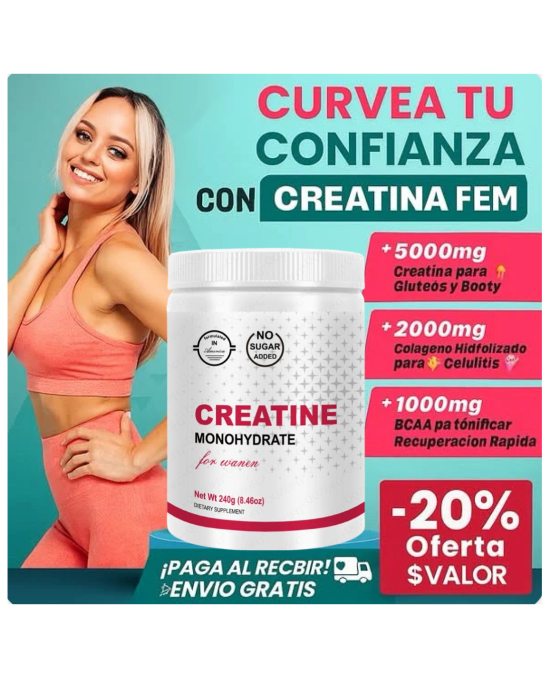 Creatine for women Original, Transforma tu cuerpo.